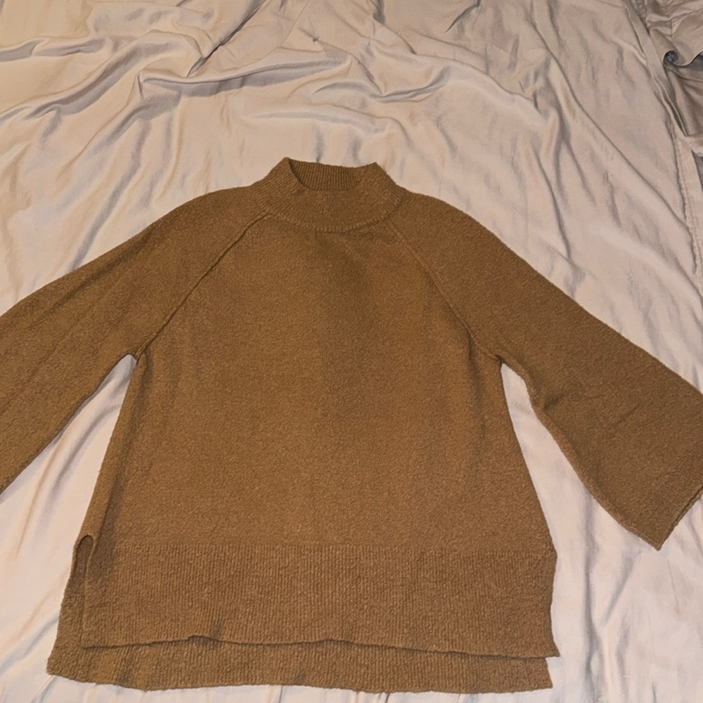 Tan Calvin Klein mock neck sweater